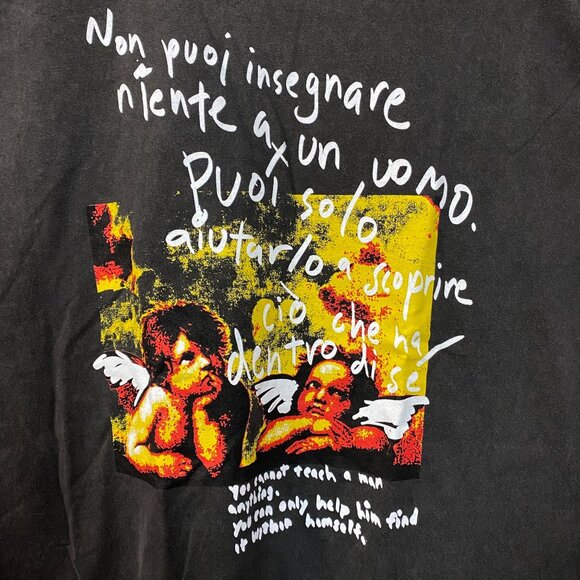 Angel Painting Mineral Wash Cropped Tshirt size Large - Picture 2 of 4